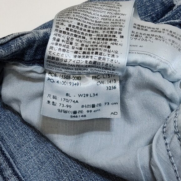 Levis 505 Straight Leg Denim Jeans Women's 8L- W29 L34 Classic Fit Faded Denim - Picture 4 of 8